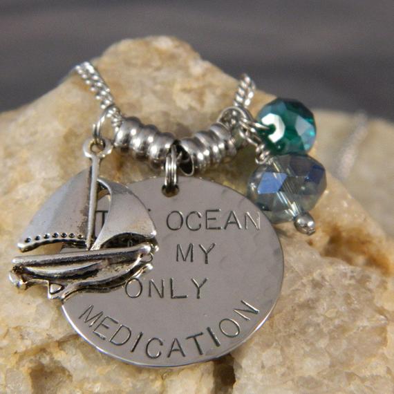 The Ocean is my Only Medication Necklace